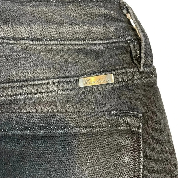 KanCan Kan Can Black Distressed Mid Rise Skinny Jeans with raw hem. Size 3/25 - Picture 7 of 9